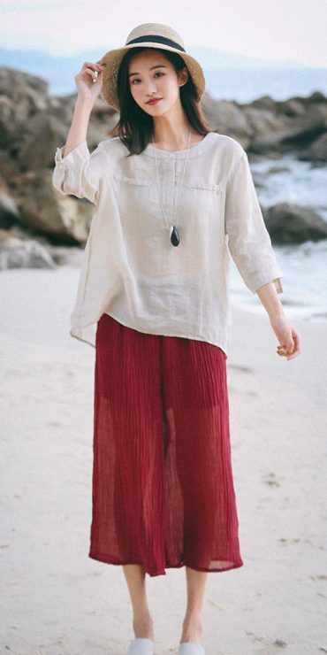 亞麻材質　亞麻衣服穿搭